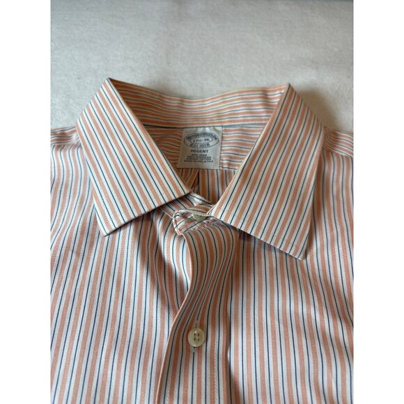 Brooks Brothers Mens Non-Iron Supima Cotton Regent Dress Shirt 17.5-36 Striped - Picture 2 of 12
